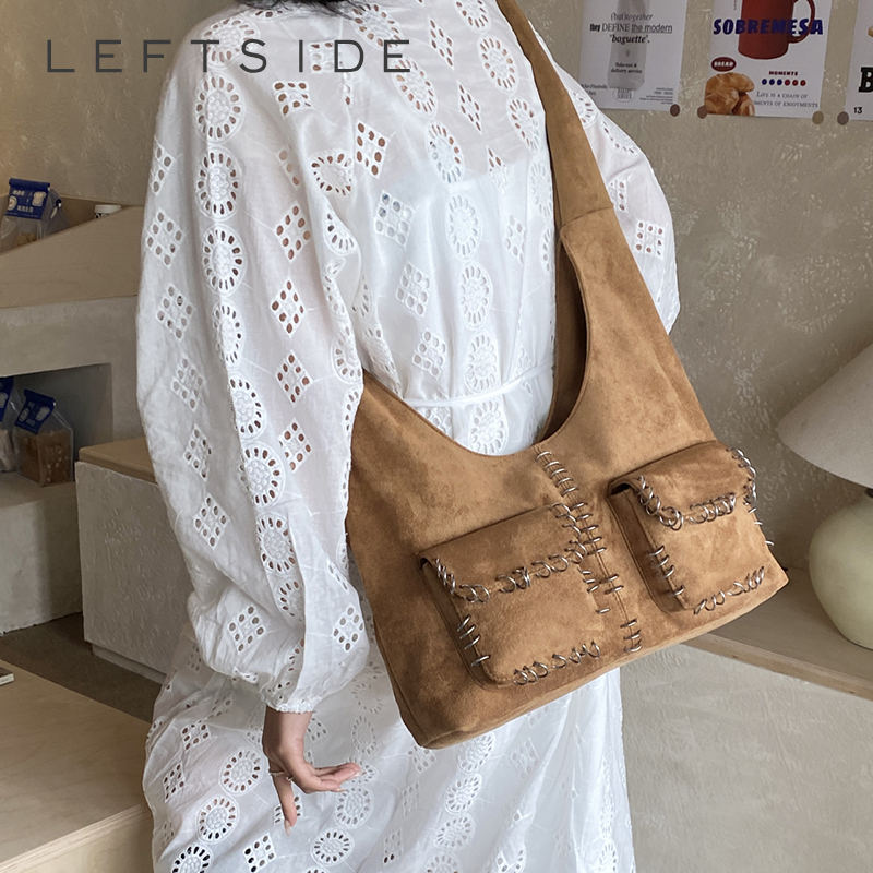Luxury Bags 2026 Trends - Women's Suede Large-Capacity Shoulder Bag Retro