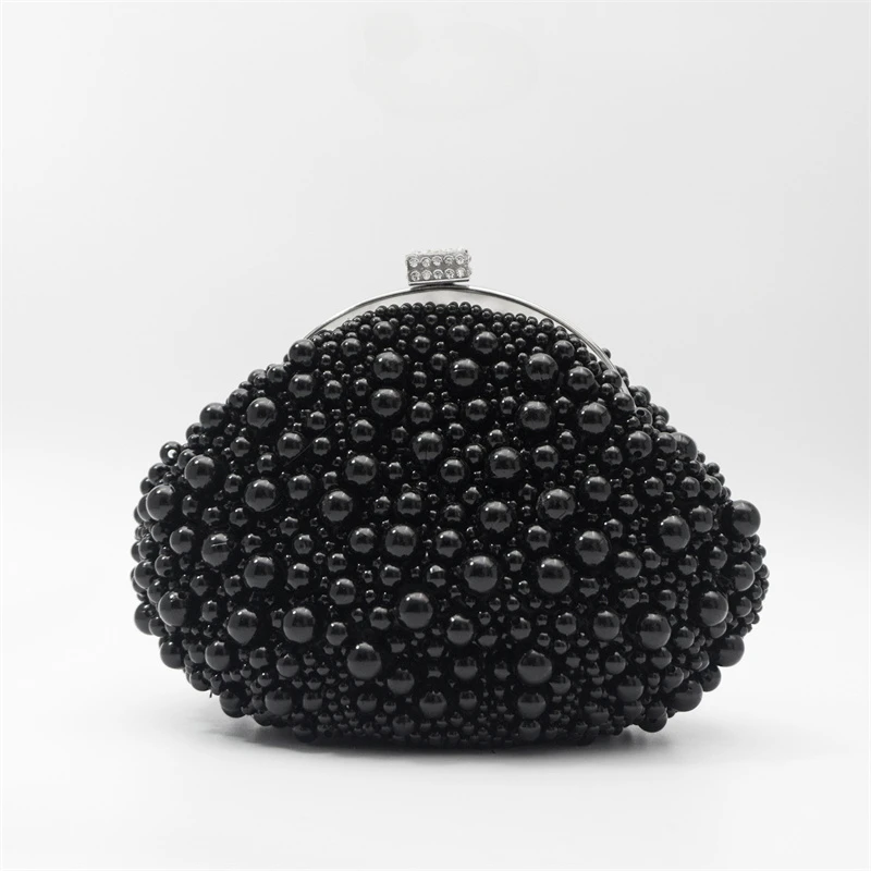 Luxury Bags Mini - Cool Black Pearls Clutch Bags for