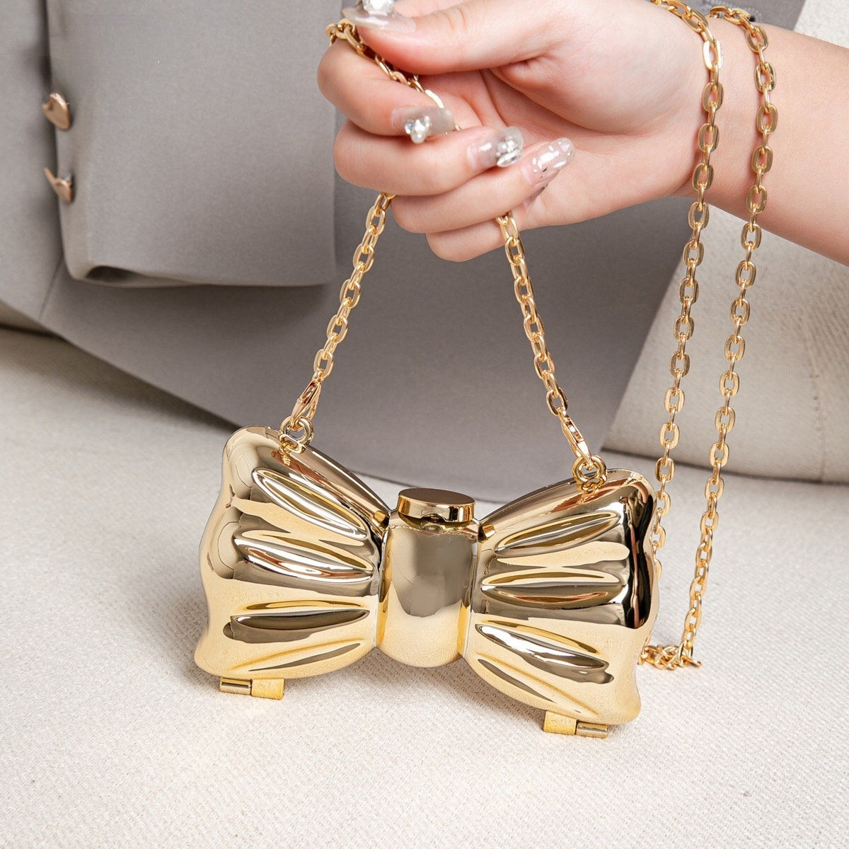 Luxury Bags Mini - Luxury Fashion Metal Mini Handbag with