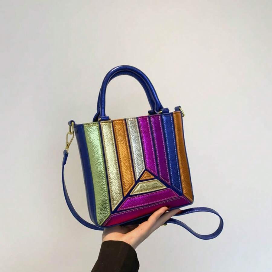 Geometric Panel Structured Top - Structured Handbag Top Handle 评论和价格