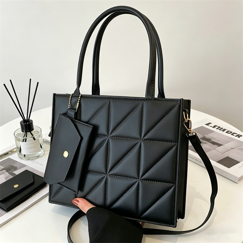 Stylish Quilted Tote Bag, Stru - Structured Handbag Top Handle 评论和价格