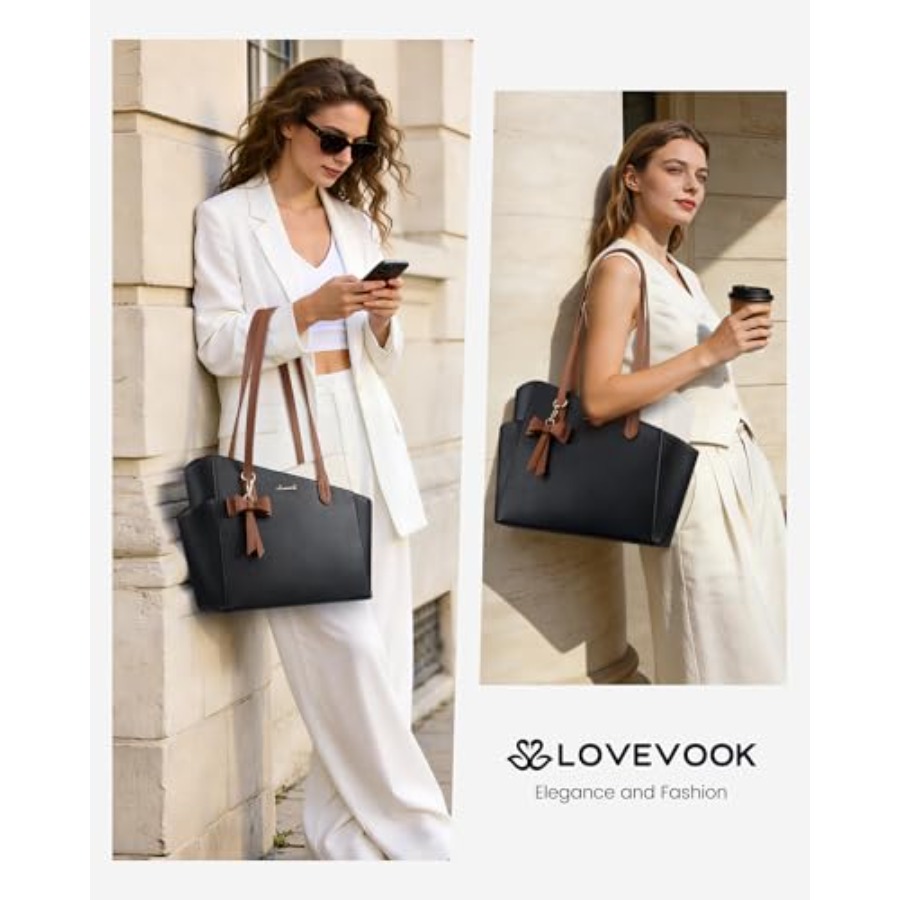 LOVEVOOK Tote Purse for Women, - Structured Handbag Top Handle 评论和价格