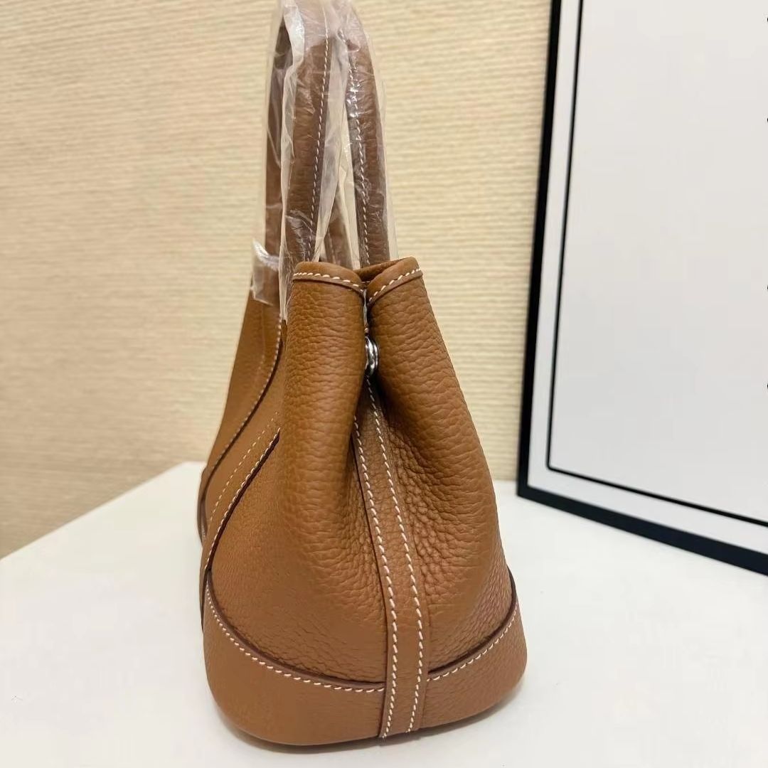 Tan pebbled leather tote bag w - Structured Handbag Top Handle 评论和价格