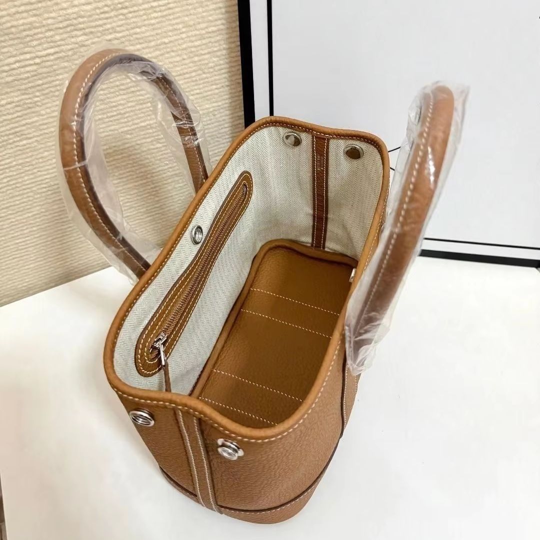 Tan pebbled leather tote bag w - Structured Handbag Top Handle 评论和价格