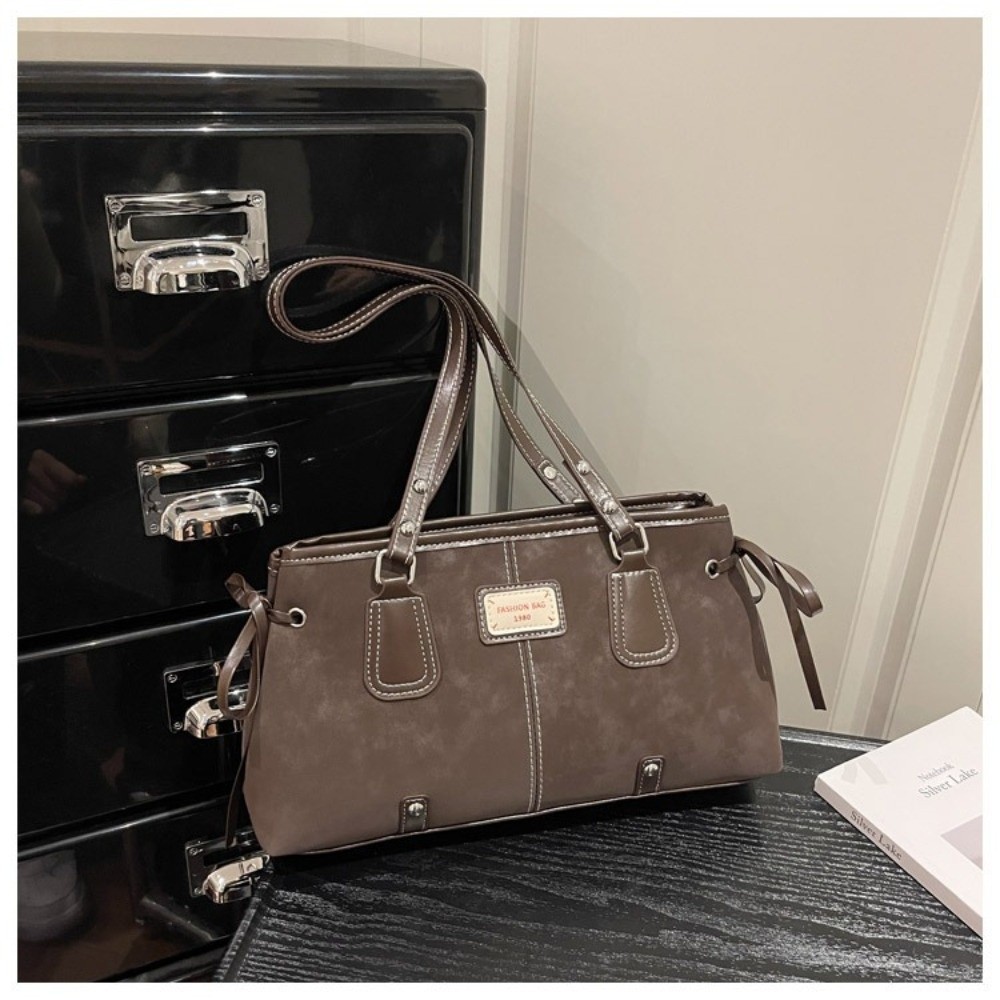 Minimalist Faux Leather Tote B - Structured Handbag Top Handle 评论和价格