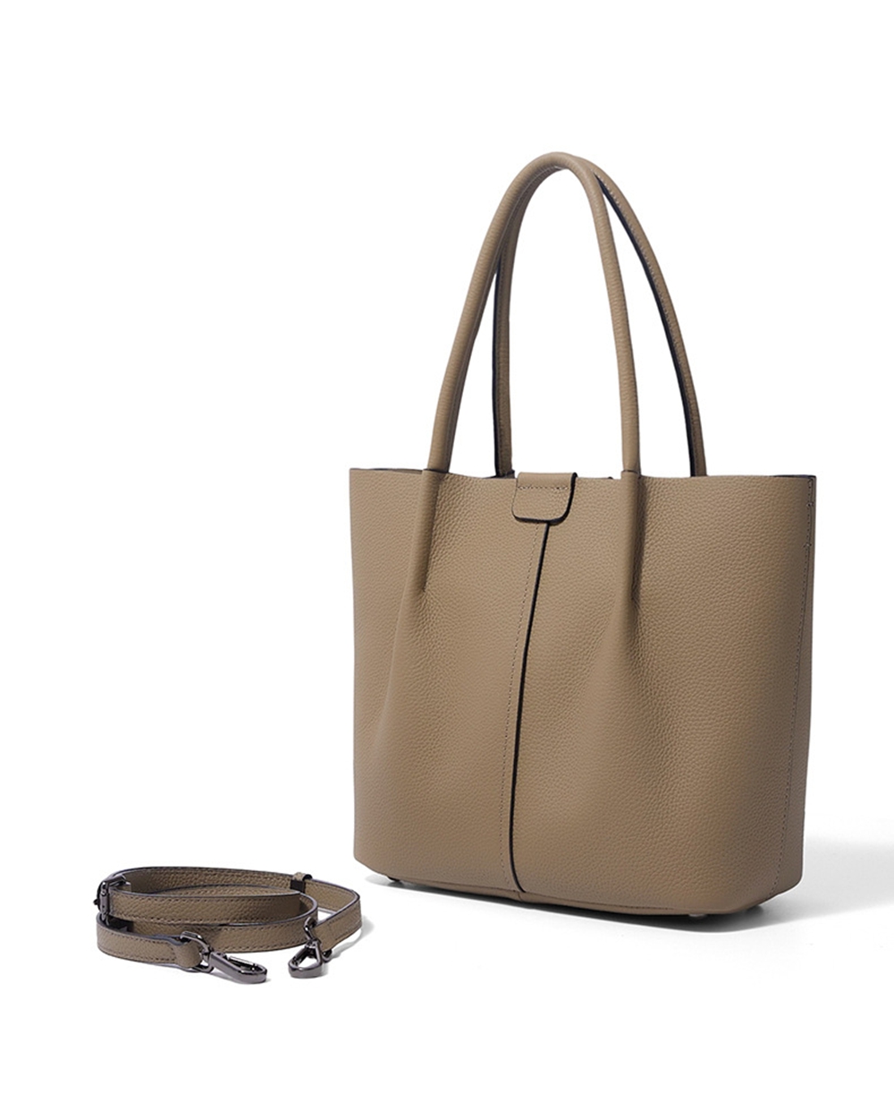 Textured Genuine Leather Handb - Structured Handbag Top Handle 评论和价格