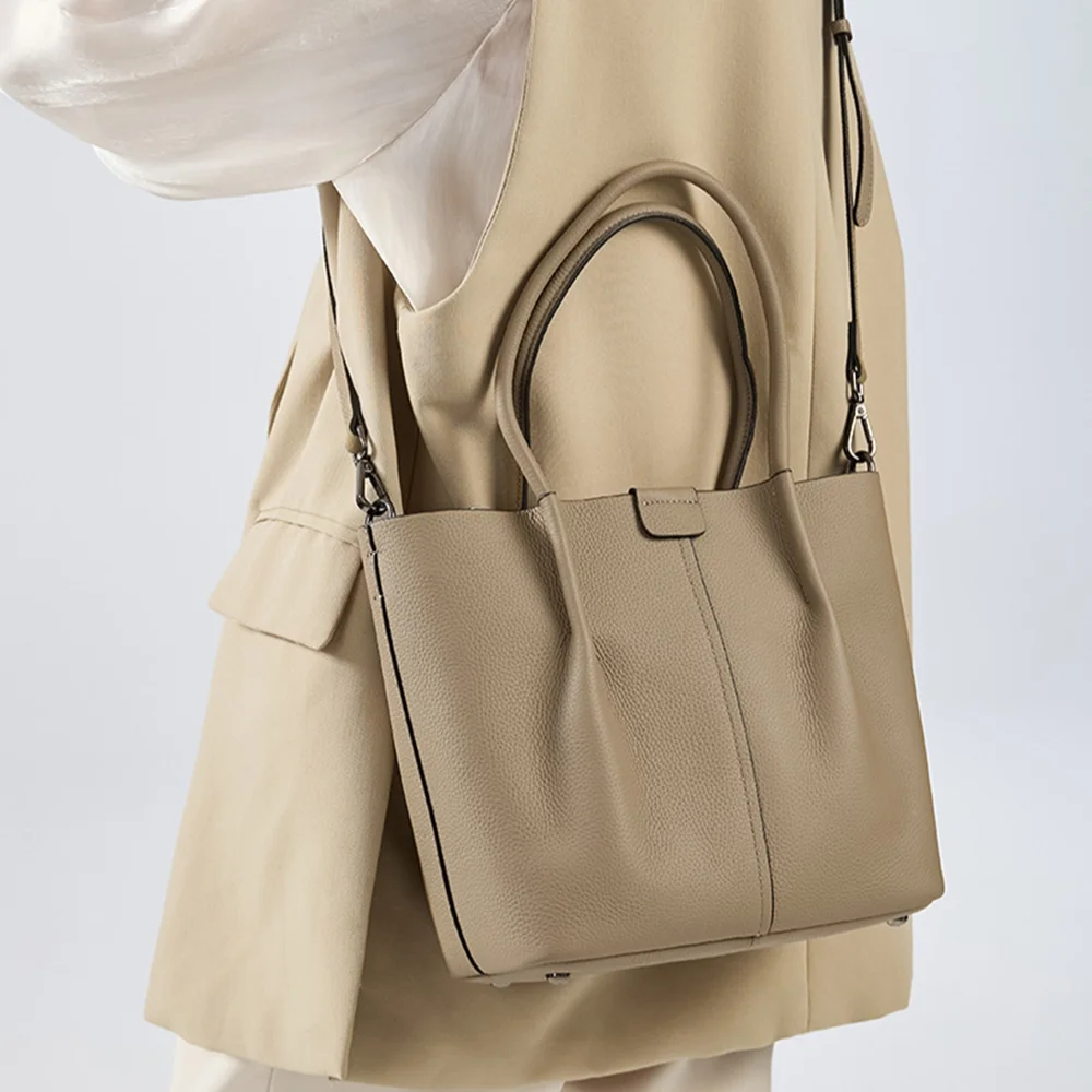 Textured Genuine Leather Handb - Structured Handbag Top Handle 评论和价格