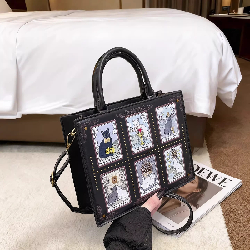 Women'S Tarot Card Cat Print H - Luxury Bags Edit 评论和价格